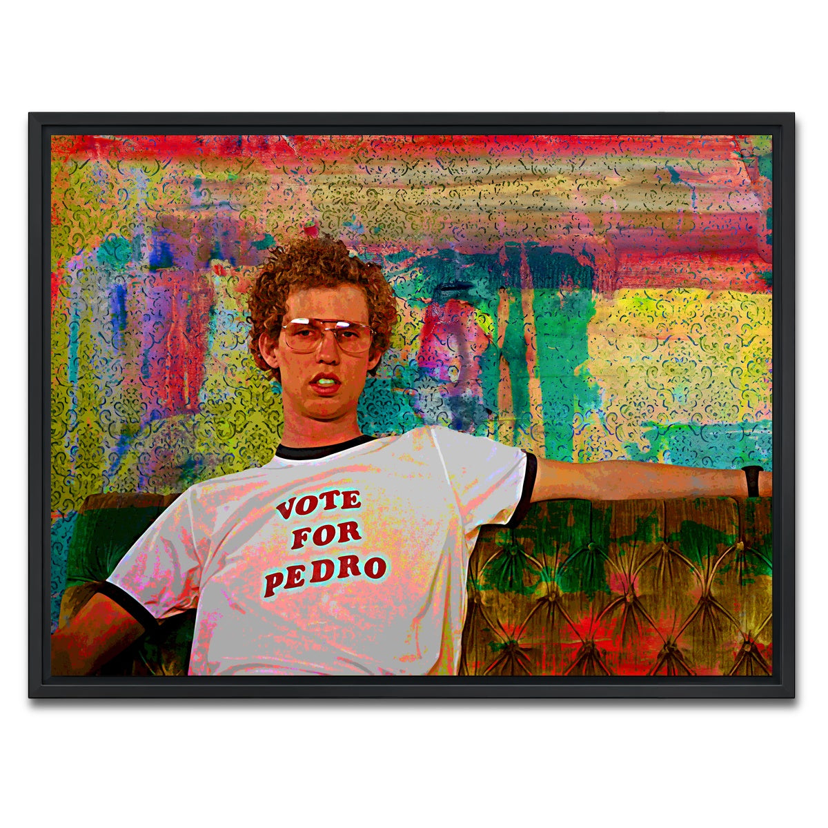 AUTO-MOCKUP WHITE | Vote for Pedro | 1 Piece | Black Framed Canvas | group=4x3