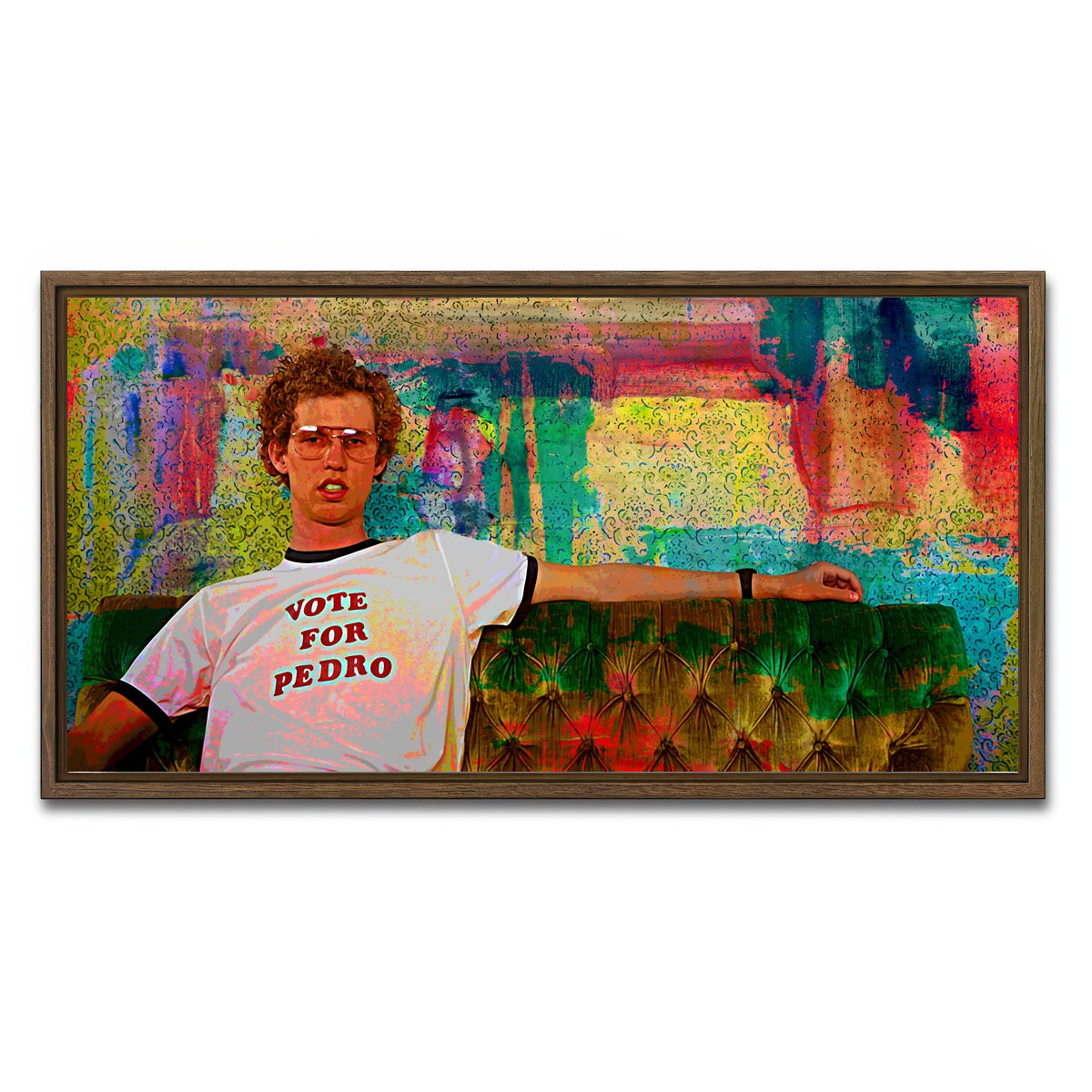 AUTO-MOCKUP WHITE | Vote for Pedro | 1 Piece | Walnut Framed Canvas | group=2x1