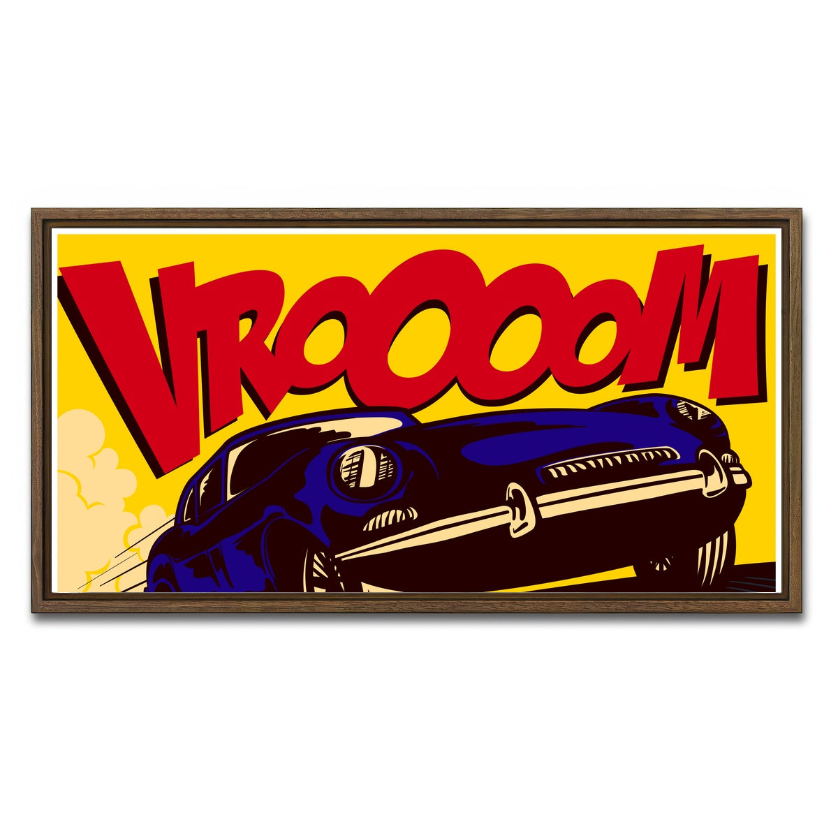 AUTO-MOCKUP WHITE | Vroom | 1 Piece | Walnut Framed Canvas | group=2x1