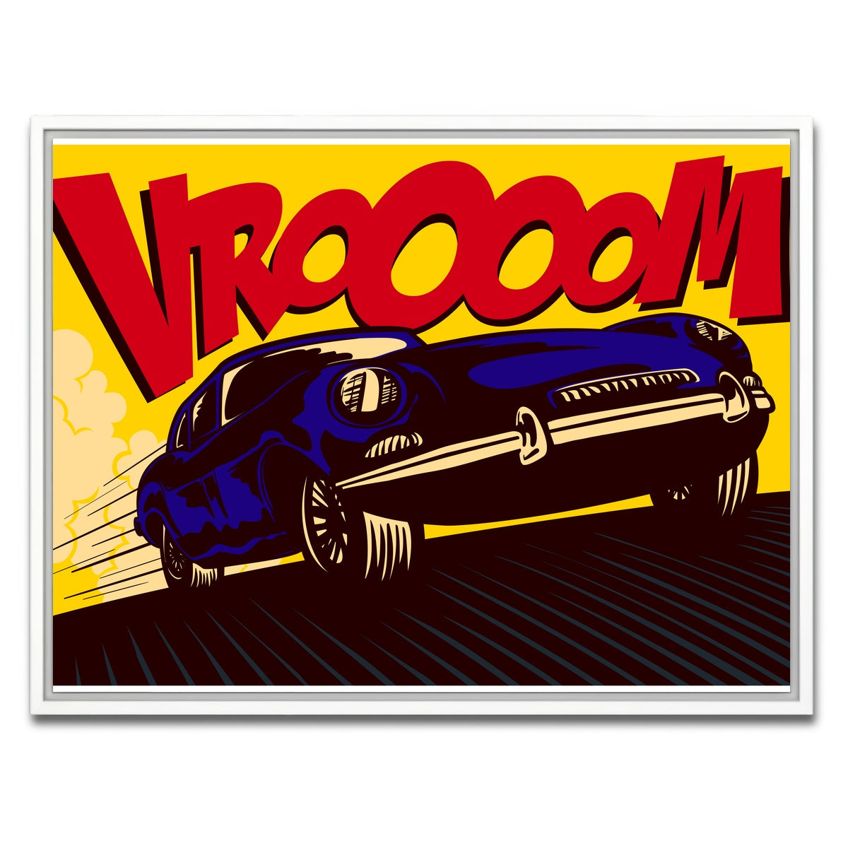 AUTO-MOCKUP WHITE | Vroom | 1 Piece | White Framed Canvas | group=4x3
