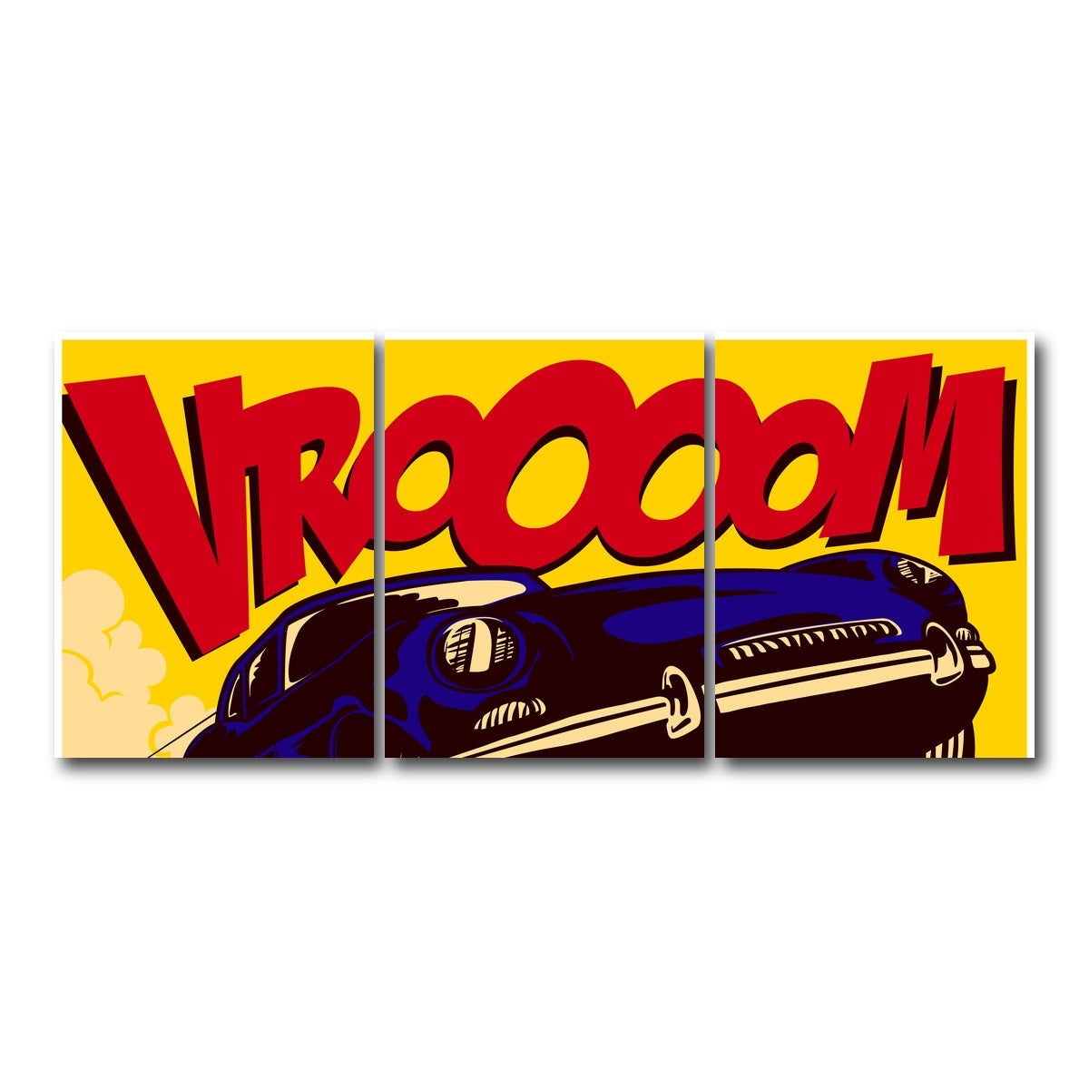 AUTO-MOCKUP WHITE | Vroom | 3 Piece | Gallery Wrap Canvas | group=18x24