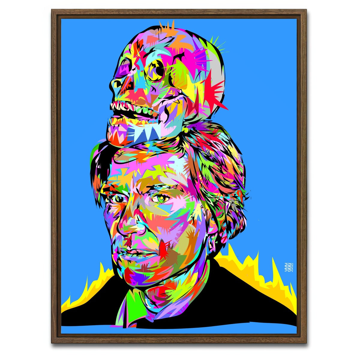 AUTO-MOCKUP WHITE | WARHOL SKULL | 1 Piece | Walnut Framed Canvas | group=3x4