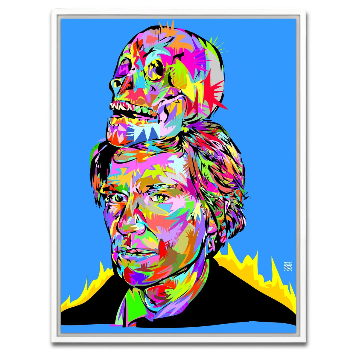 AUTO-MOCKUP WHITE | WARHOL SKULL | 1 Piece | White Framed Canvas | group=3x4