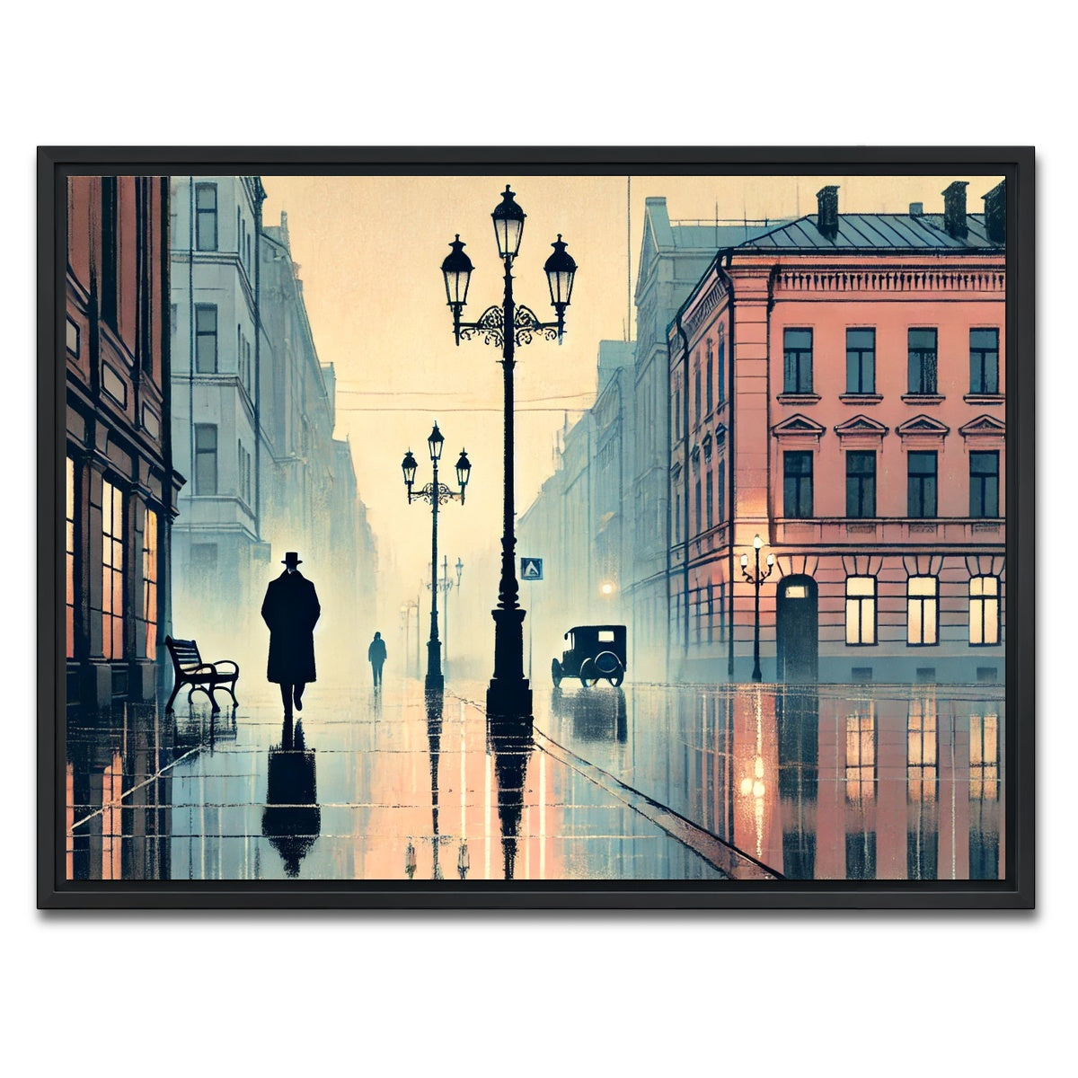 AUTO-MOCKUP WHITE | Walk in the Rain | 1 Piece | Black Framed Canvas | group=4x3