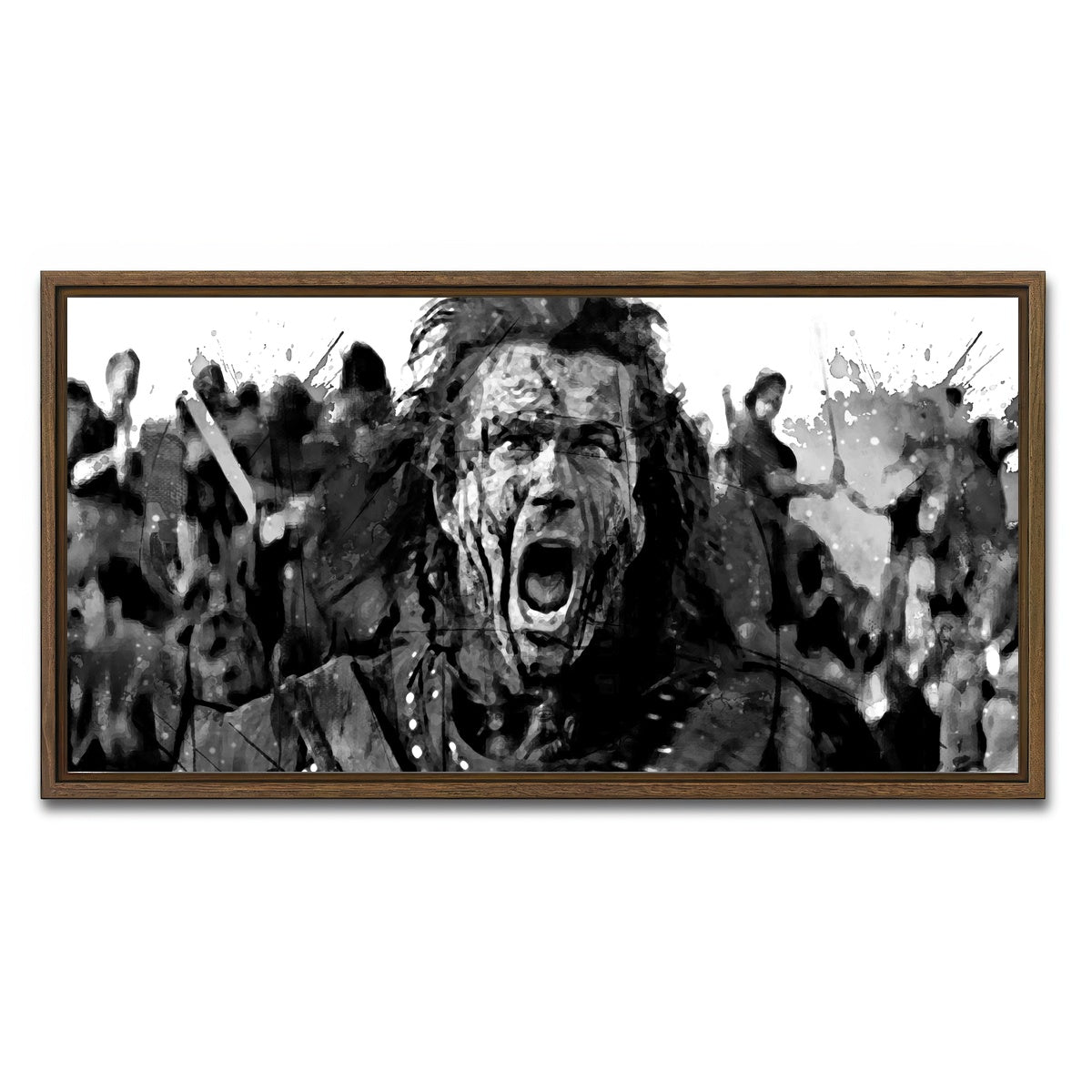 AUTO-MOCKUP WHITE | Wallace Grayscale | 1 Piece | Walnut Framed Canvas | group=2x1