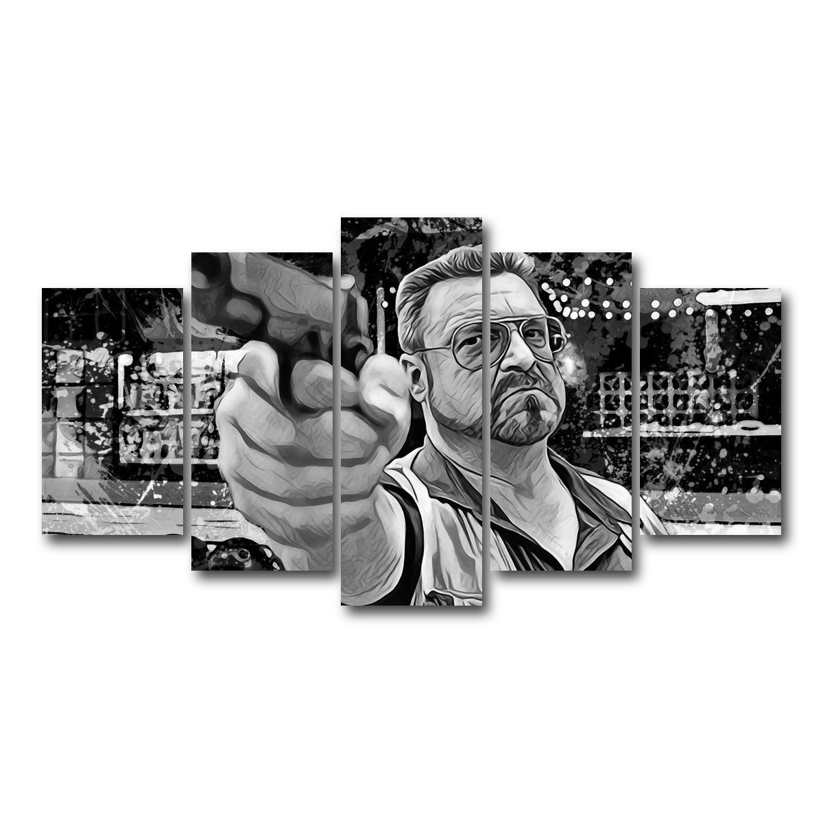 AUTO-MOCKUP WHITE | Walter Sobchak Grayscale | 5 Piece | Gallery Wrap Canvas | group=5_normal
