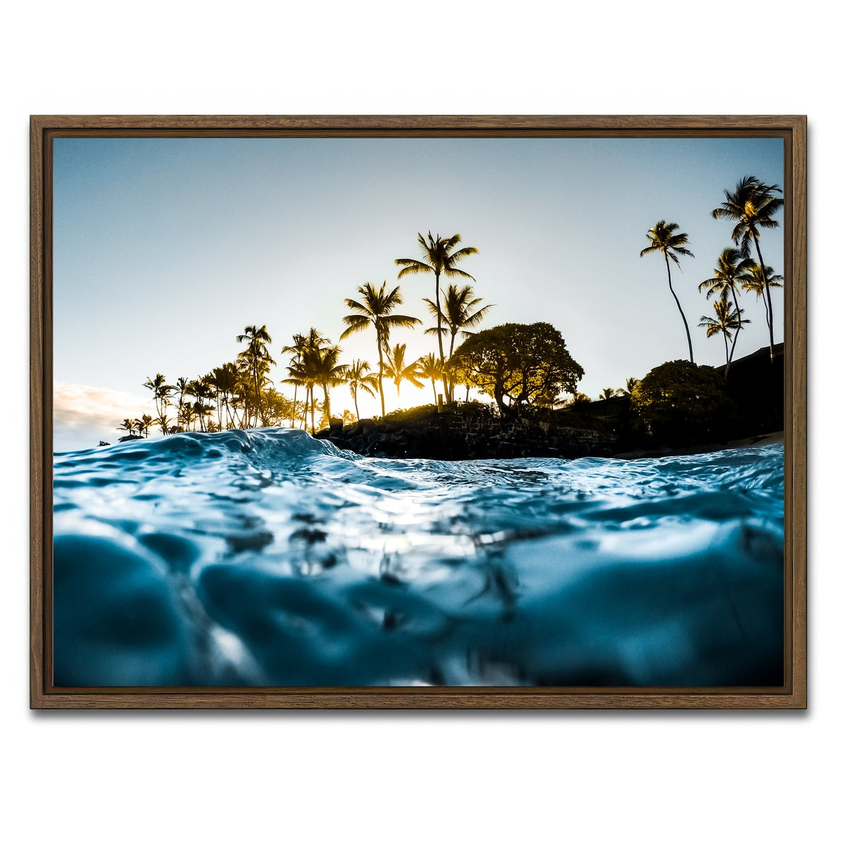 AUTO-MOCKUP WHITE | Warm Waters | 1 Piece | Walnut Framed Canvas | group=4x3