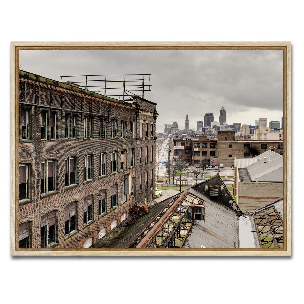 AUTO-MOCKUP WHITE | Warner & Swasey Overlooking Cleveland | 1 Piece | Natural Framed Canvas | group=4x3