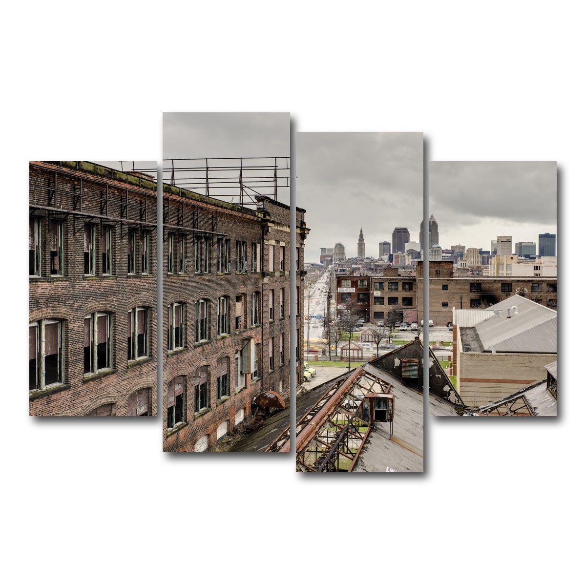 AUTO-MOCKUP WHITE | Warner & Swasey Overlooking Cleveland | 4 Piece | Gallery Wrap Canvas | group=4_short