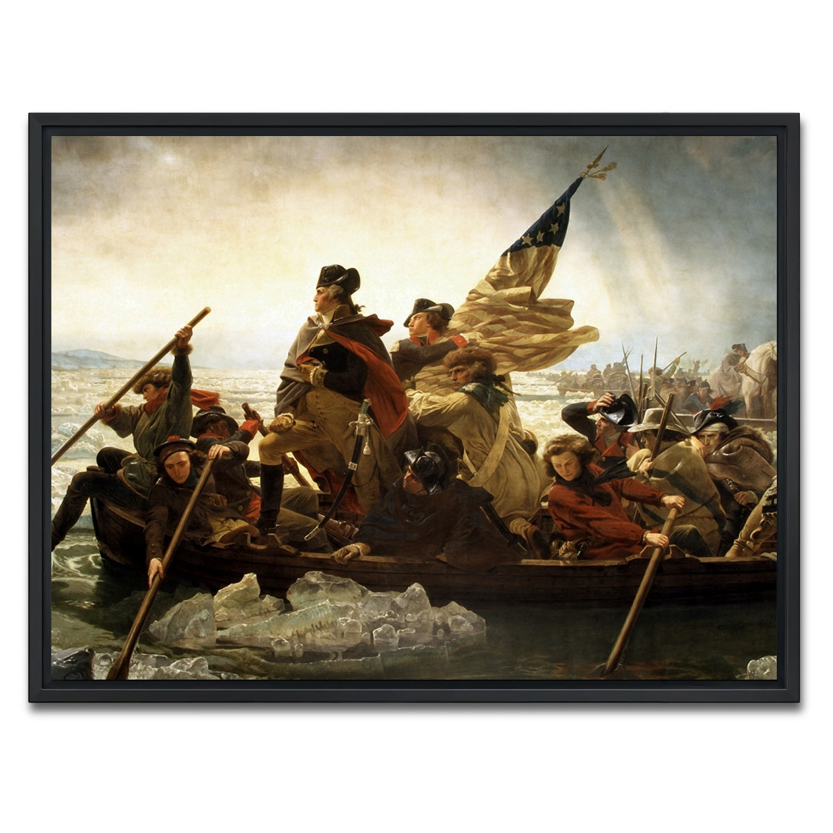 AUTO-MOCKUP WHITE | Washington Crossing the Delaware | 1 Piece | Black Framed Canvas | group=4x3