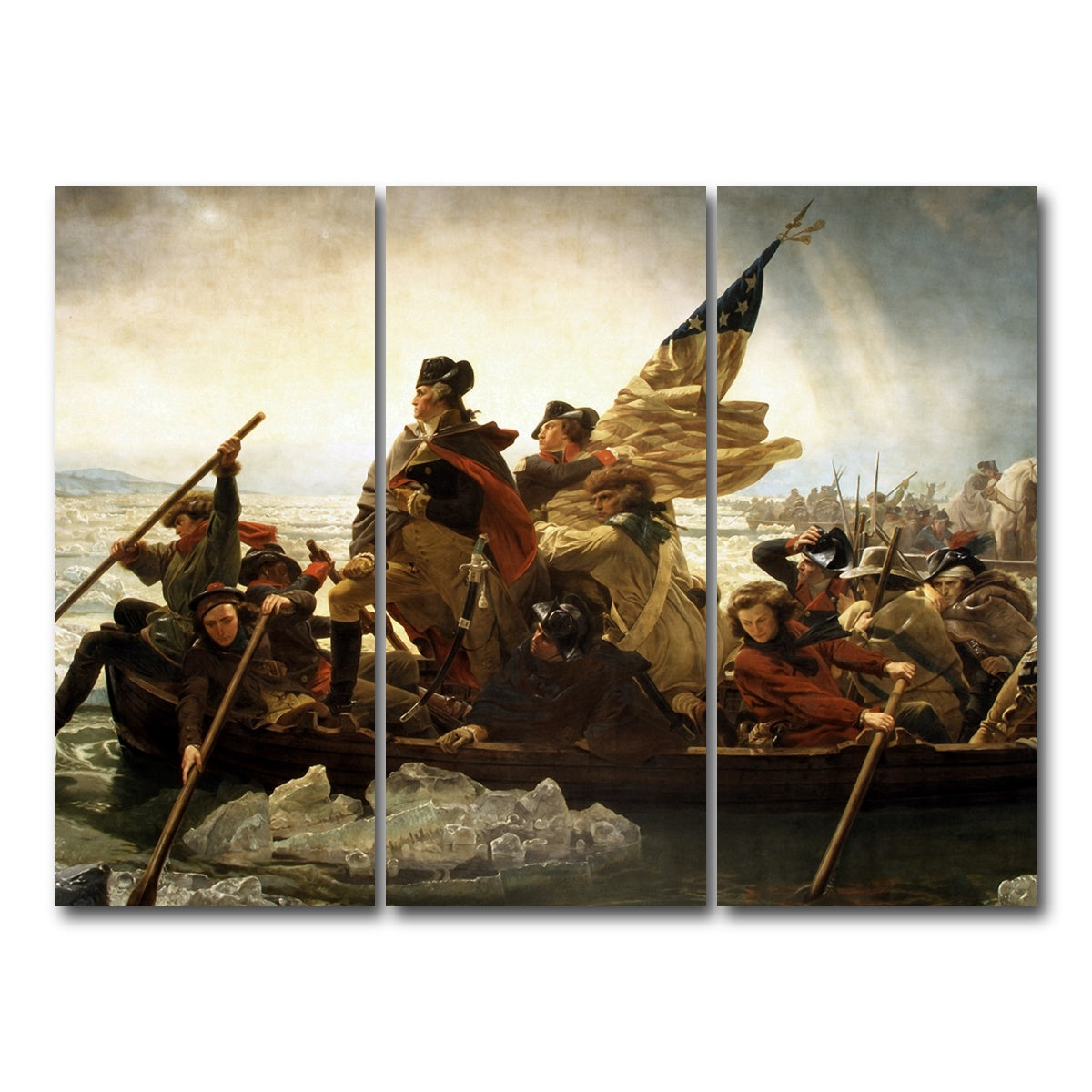 AUTO-MOCKUP WHITE | Washington Crossing the Delaware | 3 Piece | Gallery Wrap Canvas | group=8x18