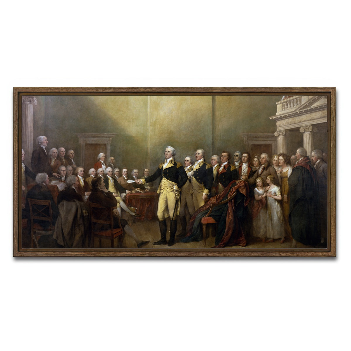 AUTO-MOCKUP WHITE | Washington Resignation | 1 Piece | Walnut Framed Canvas | group=2x1