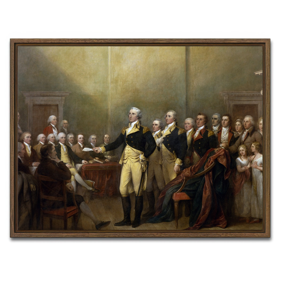 AUTO-MOCKUP WHITE | Washington Resignation | 1 Piece | Walnut Framed Canvas | group=4x3