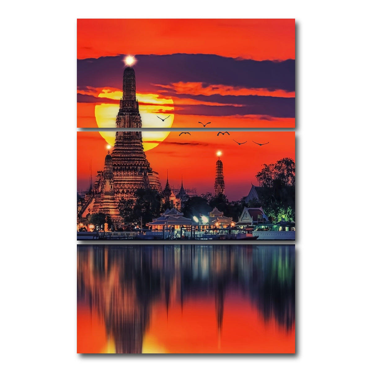 AUTO-MOCKUP WHITE | Wat Arun Ratchawararam | 3 Piece | Gallery Wrap Canvas | group=12x24_stacked