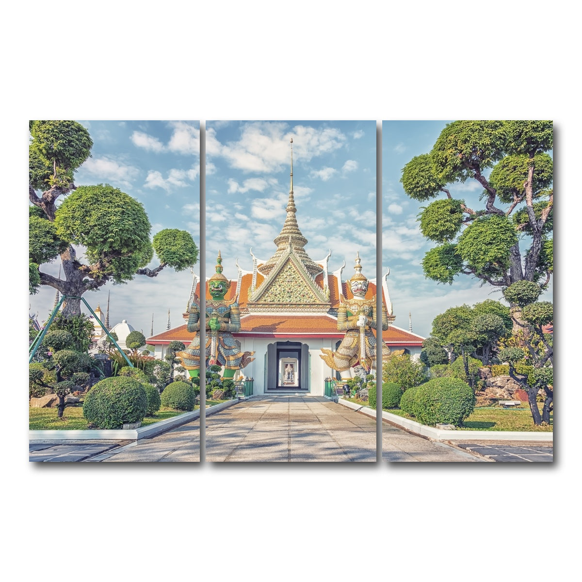 AUTO-MOCKUP WHITE | Wat Arun | 3 Piece | Gallery Wrap Canvas | group=12x24