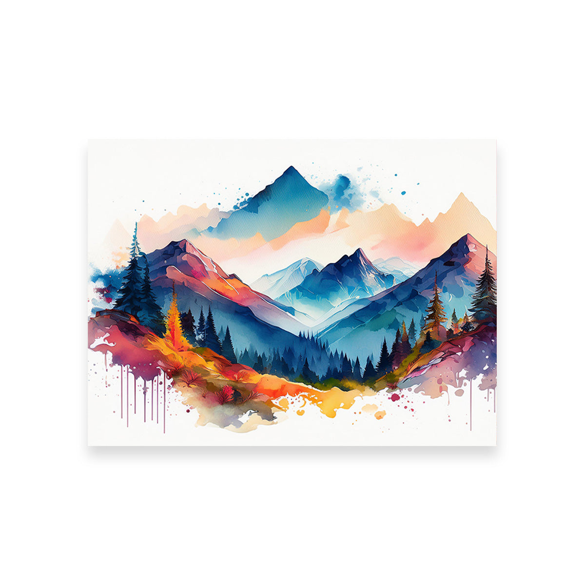 Water Color Mountain Wall Art