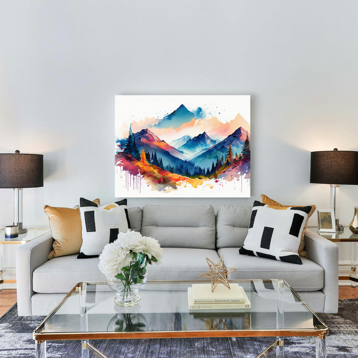 Water Color Mountain Wall Art