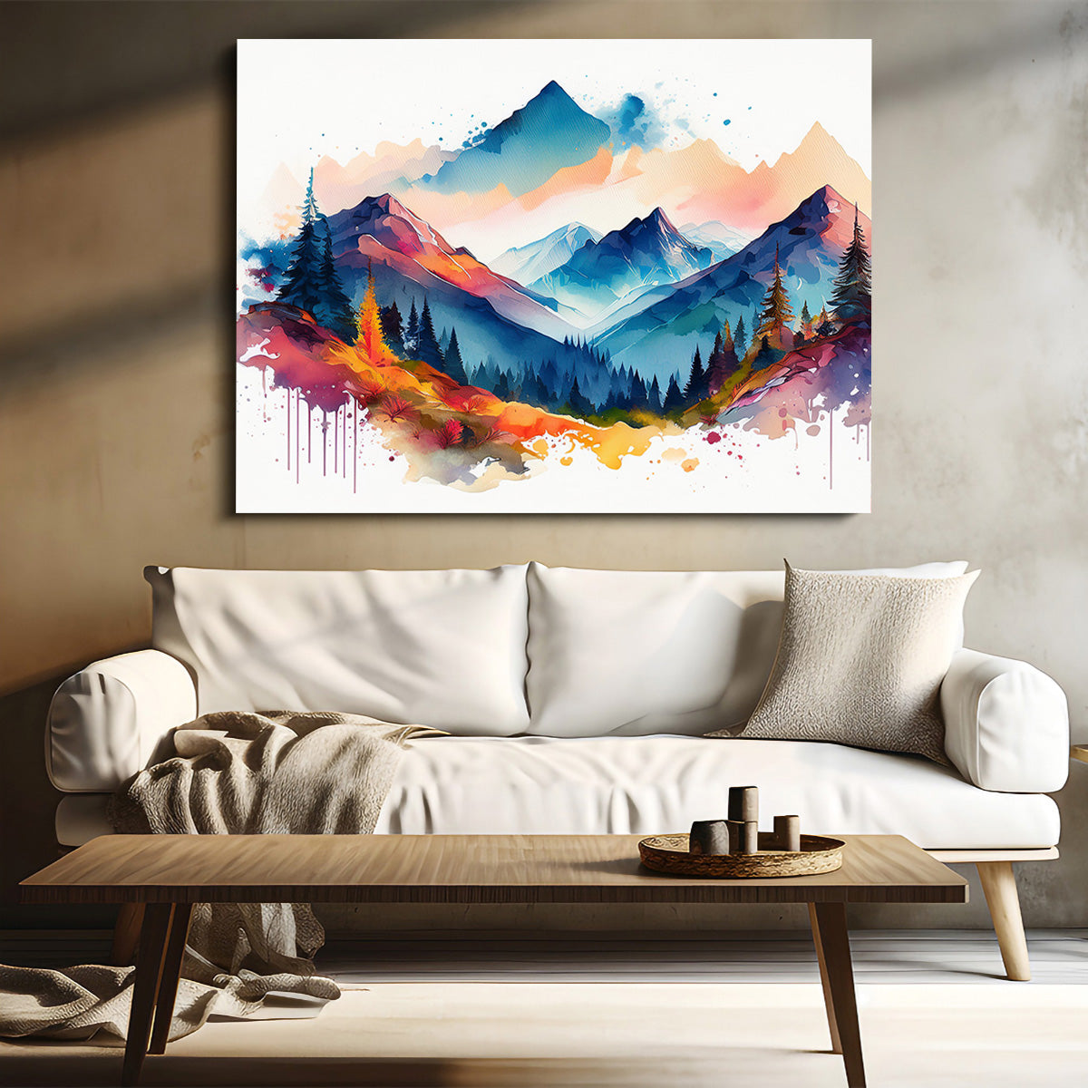 Water Color Mountain Wall Art