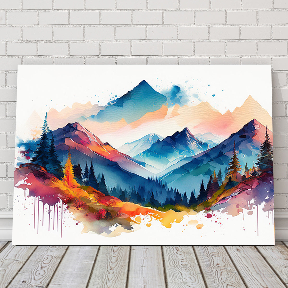 Water Color Mountain Wall Art