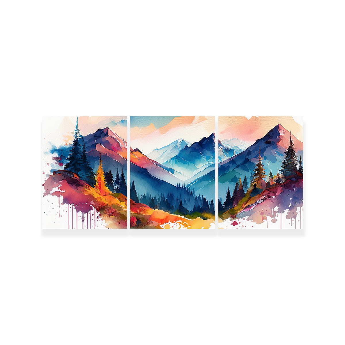 Water Color Mountain Wall Art