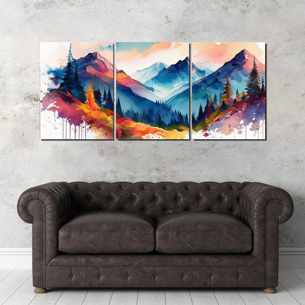 Water Color Mountain Wall Art