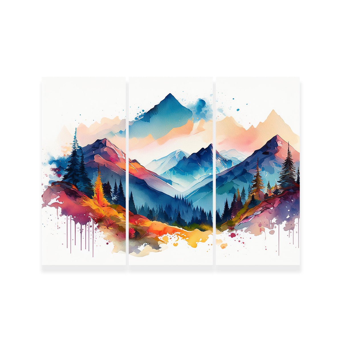 Water Color Mountain Wall Art