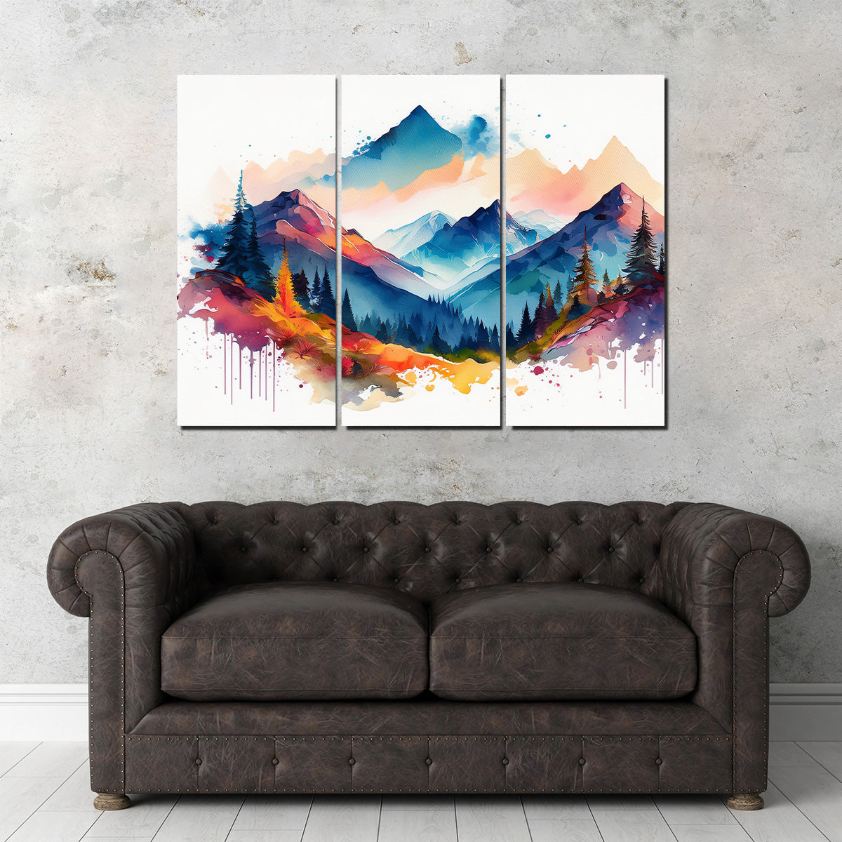 Water Color Mountain Wall Art