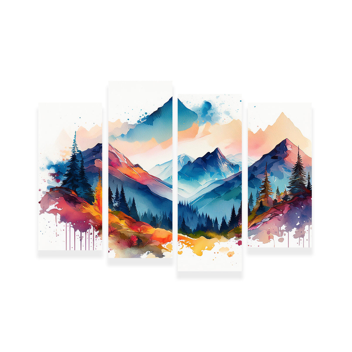 Water Color Mountain Wall Art