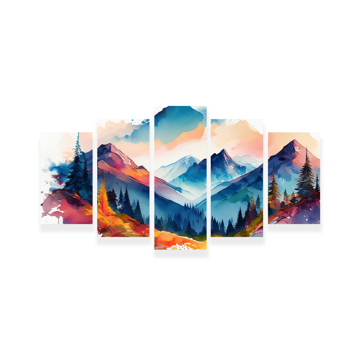 Water Color Mountain Wall Art