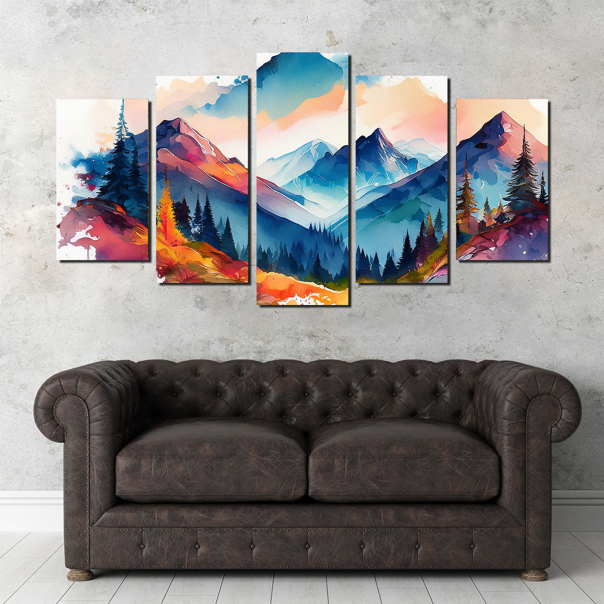 Water Color Mountain Wall Art