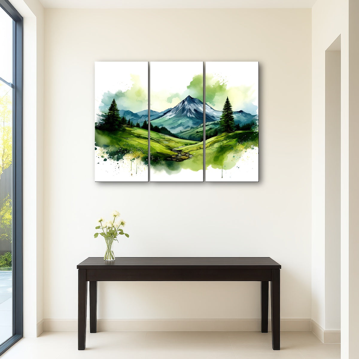 AUTO-MOCKUP ROOM | Water Color Green Mountain