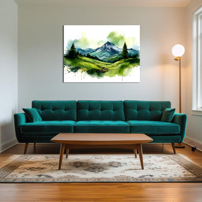 AUTO-MOCKUP ROOM | Water Color Green Mountain