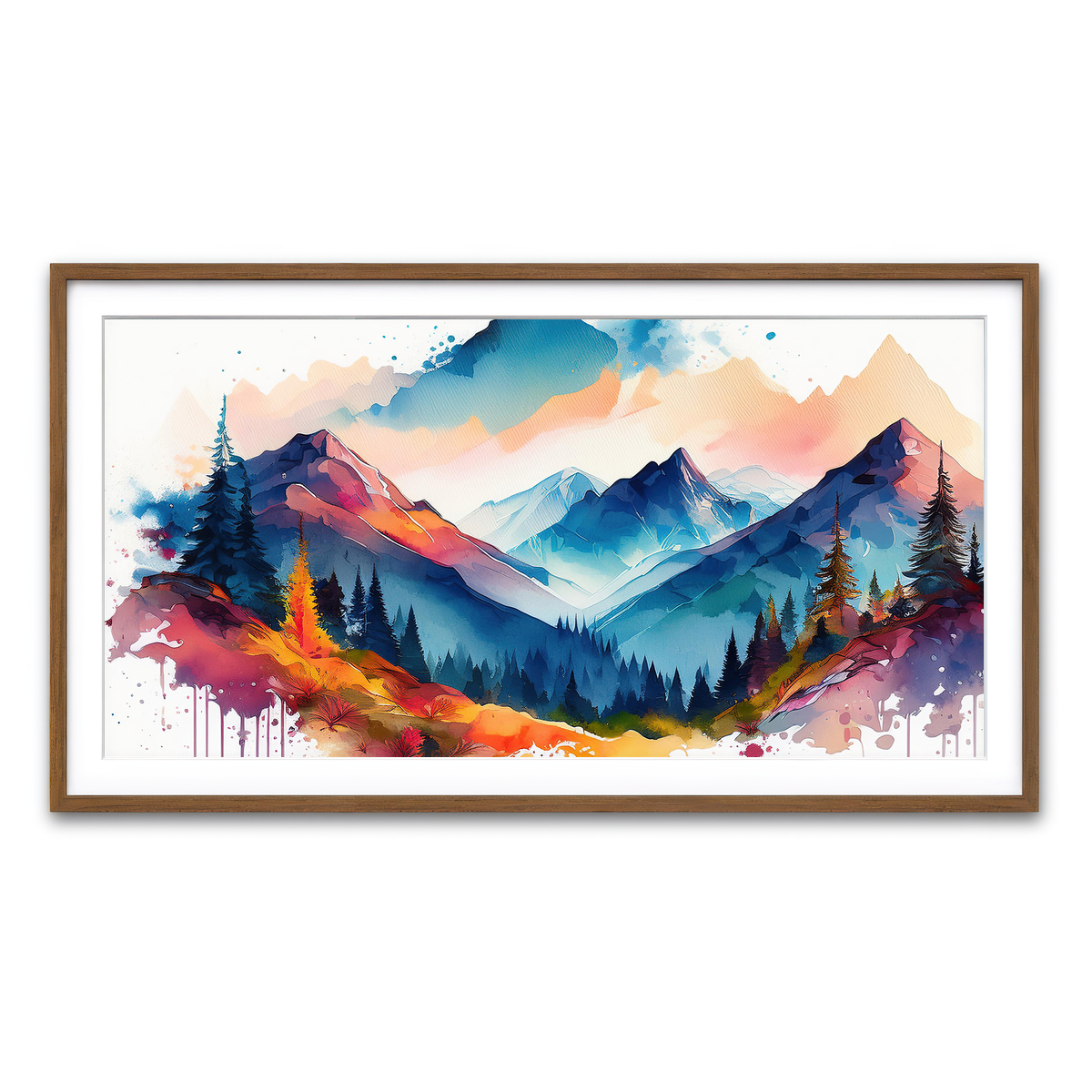 Framed Print 2x1 Walnut