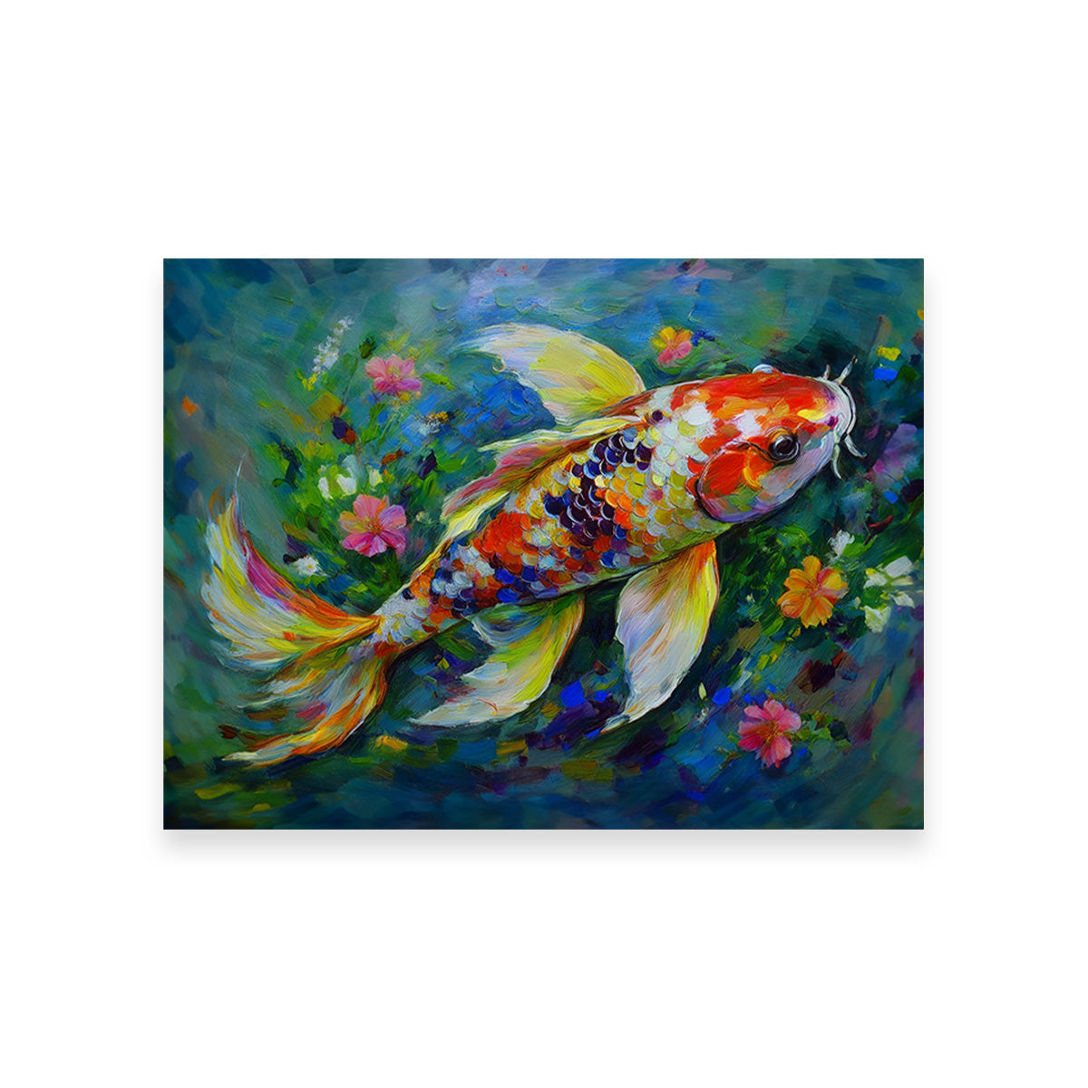 Watercolor Koi Fish Wall Art