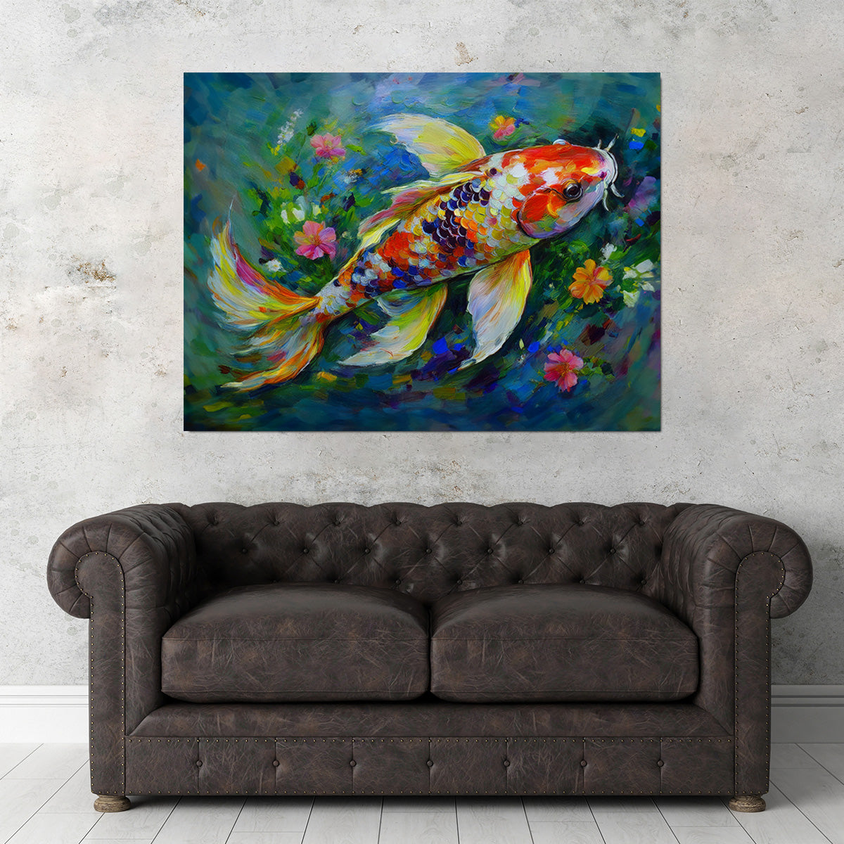 Watercolor Koi Fish Wall Art
