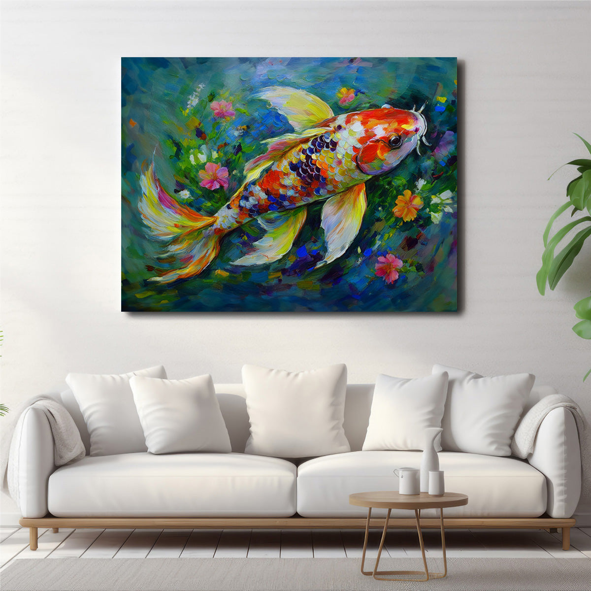 Watercolor Koi Fish Wall Art