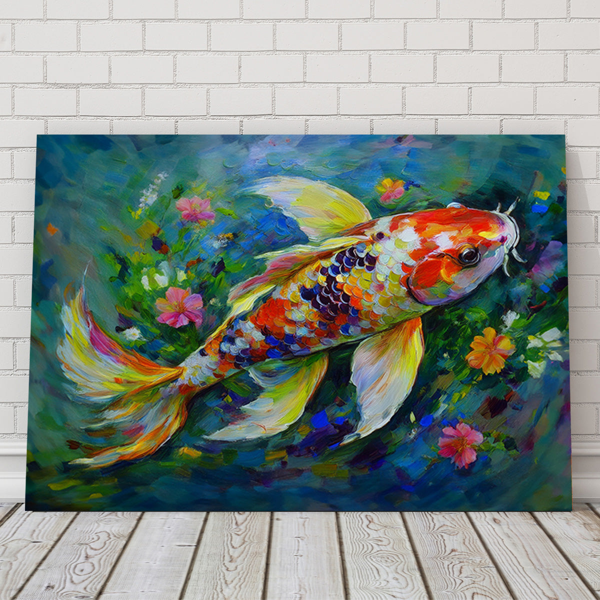 Watercolor Koi Fish Wall Art