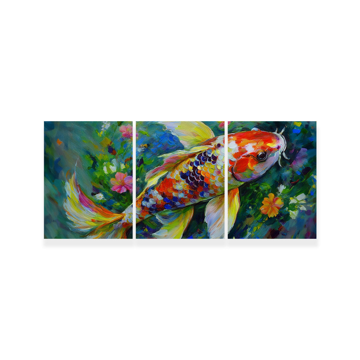 Watercolor Koi Fish Wall Art