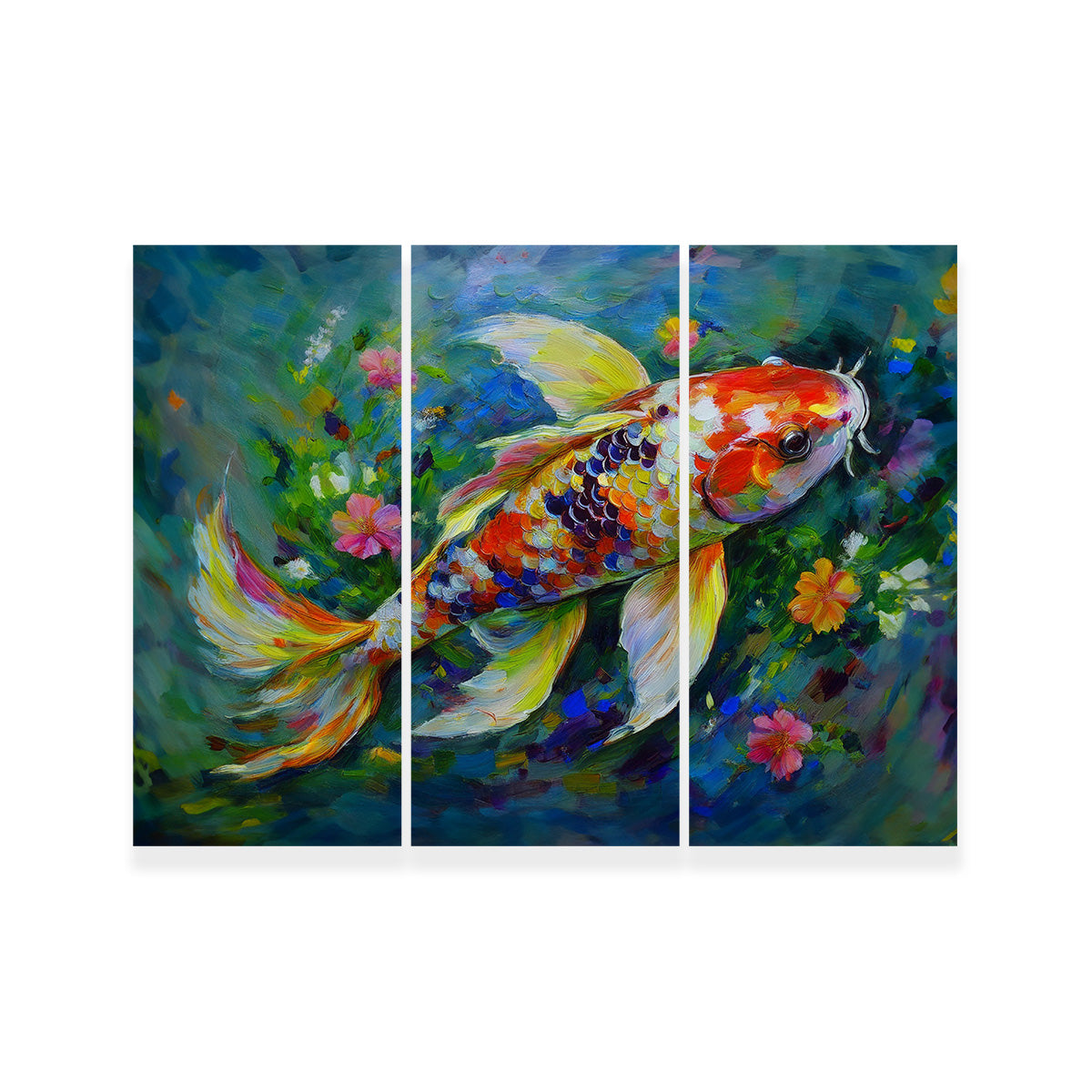 Watercolor Koi Fish Wall Art
