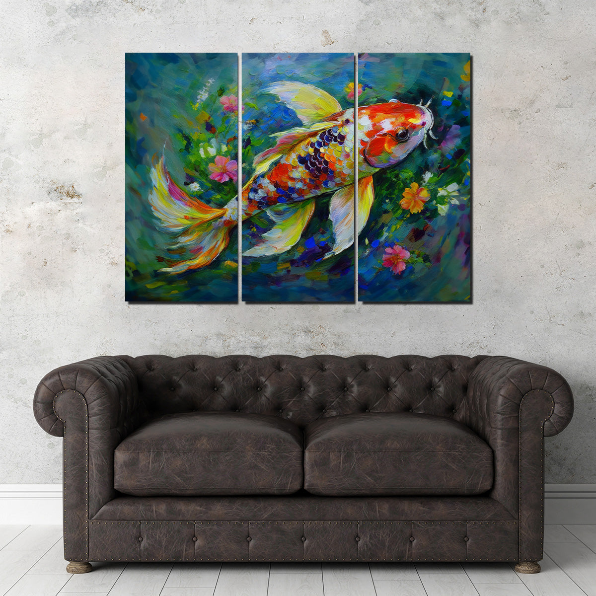 Watercolor Koi Fish Wall Art