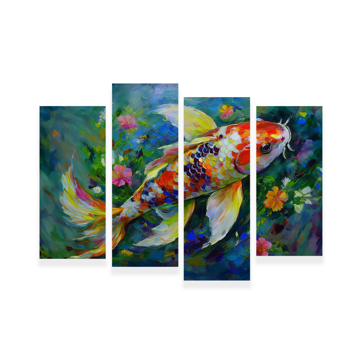Watercolor Koi Fish Wall Art