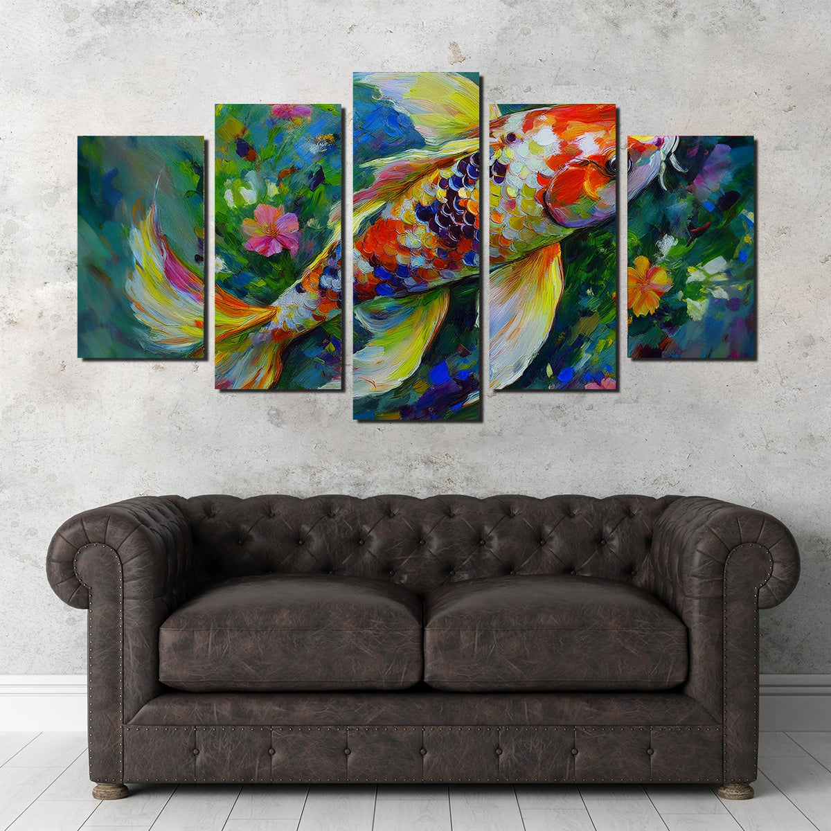 Watercolor Koi Fish Wall Art