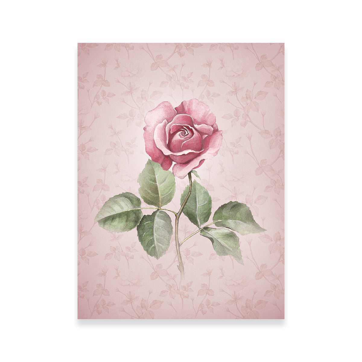 Watercolor Rose Wall Art