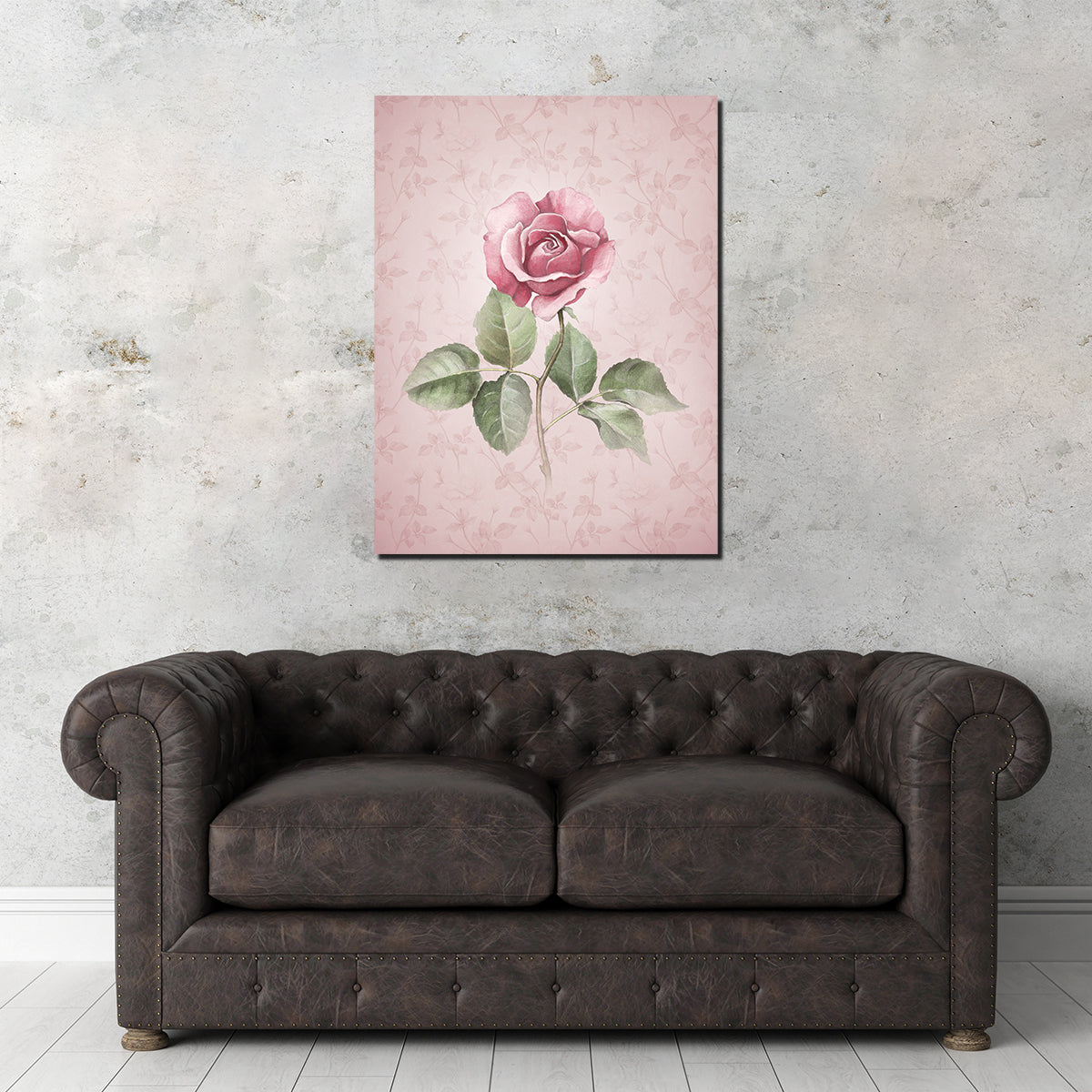 Watercolor Rose Wall Art