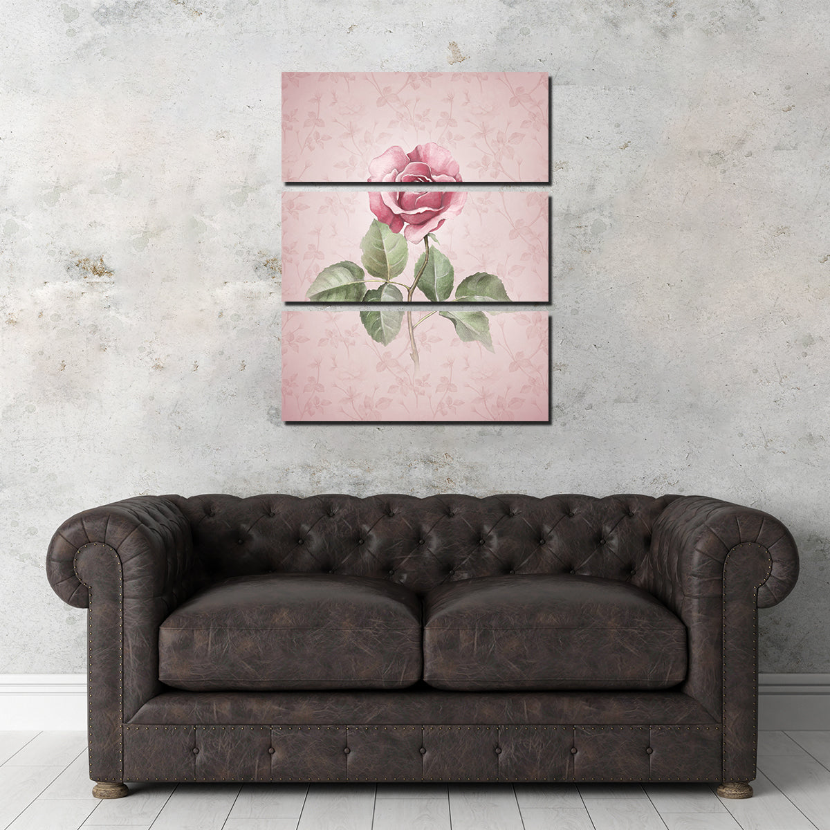 Watercolor Rose Wall Art