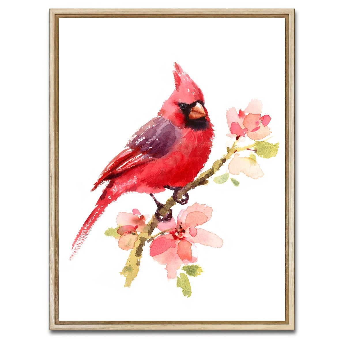 AUTO-MOCKUP WHITE | Watercolor Cardinal | 1 Piece | Natural Framed Canvas | group=3x4