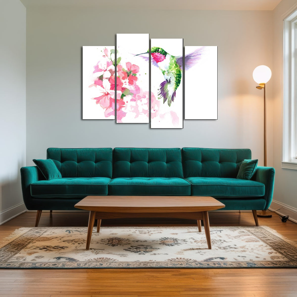 AUTO-MOCKUP ROOM | Watercolor Hummingbird