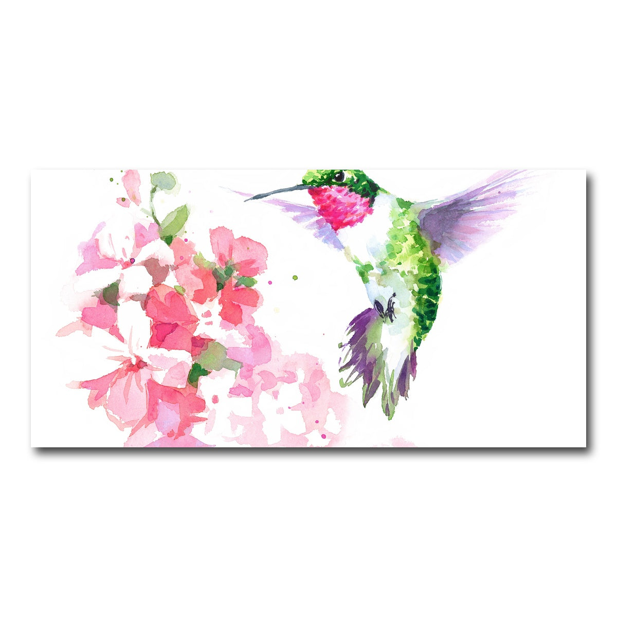AUTO-MOCKUP WHITE | Watercolor Hummingbird | 1 Piece | Gallery Wrap Canvas | group=2x1