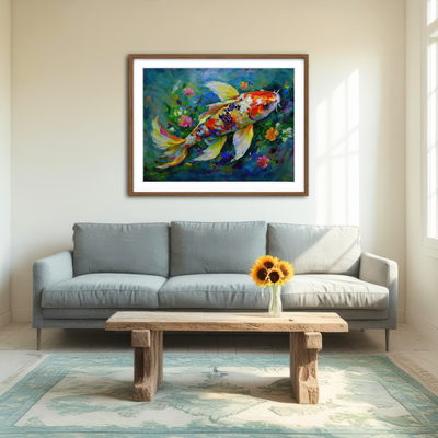 AUTO-MOCKUP ROOM | Watercolor Koi Fish Wall Art