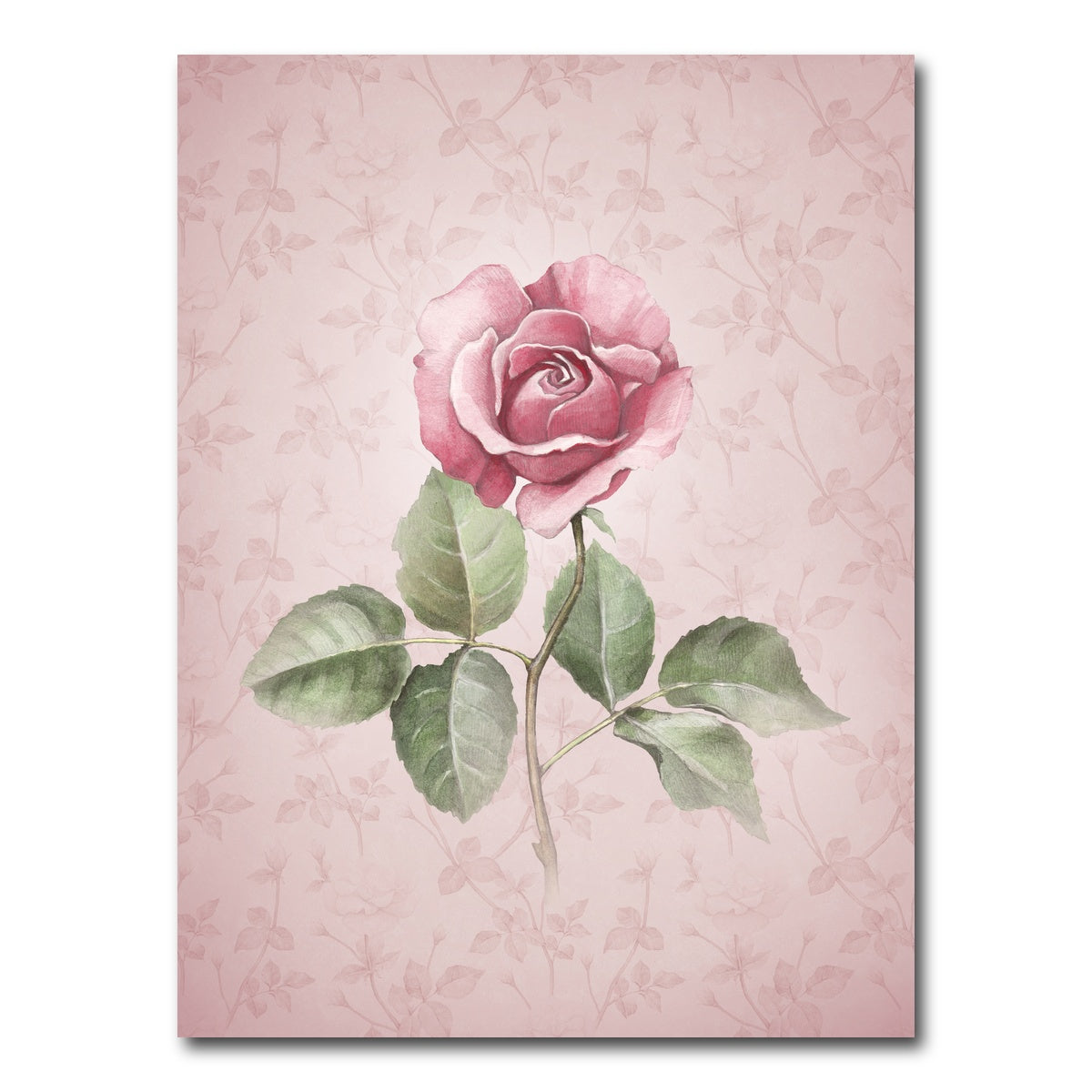 AUTO-MOCKUP WHITE | Watercolor Rose | 1 Piece | Gallery Wrap Canvas | group=3x4